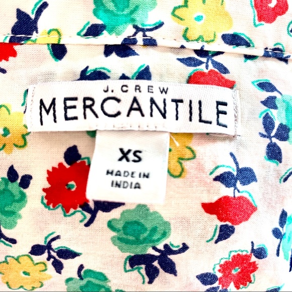 J. Crew Mercantile XS Floral Open V-Neck LS Blouse - Picture 10 of 12